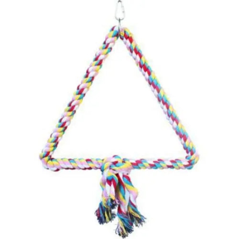 AE Cage Company Happy Beaks Triangle Cotton Rope Swing for Birds