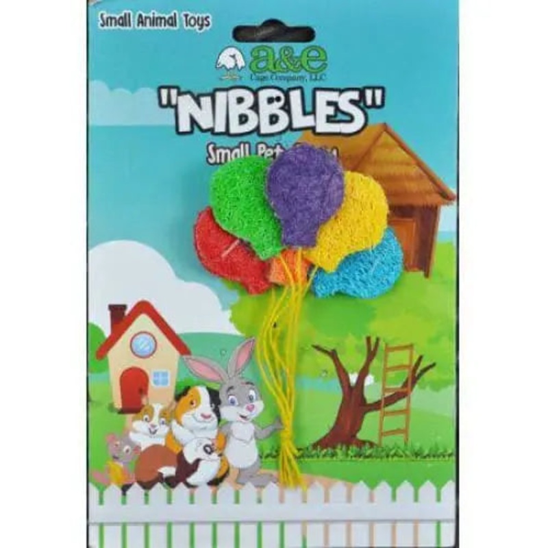 AE Cage Company Nibbles Balloon Bunch Loofah Chew Toy