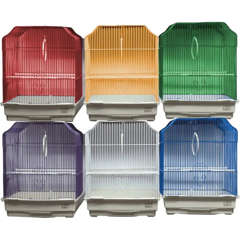 Assorted Colors Ornate Top Bird Cages 6ea