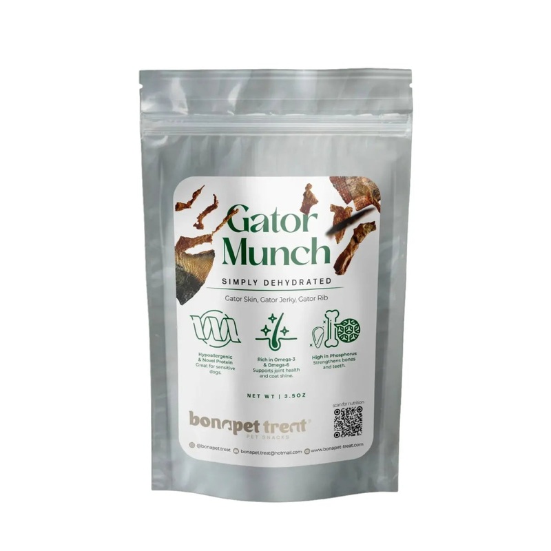 Bonapet Gator Munch: Hypoallergenic, All-Natural Dog Treats  4 oz