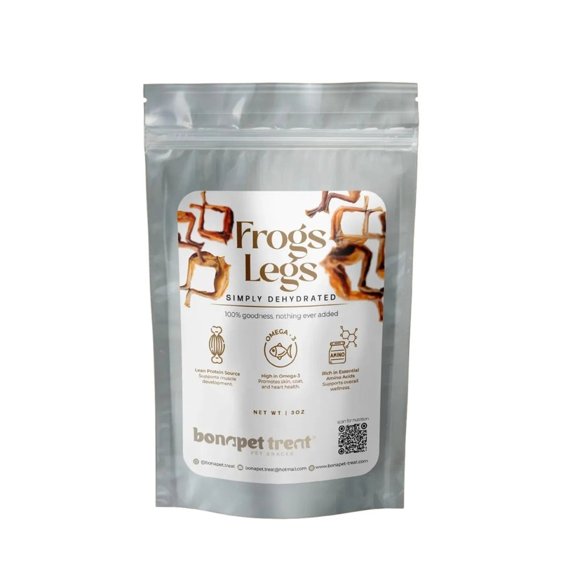 Bonapet All-Natural High-Protein Frog Legs Treat for Pets  3 oz