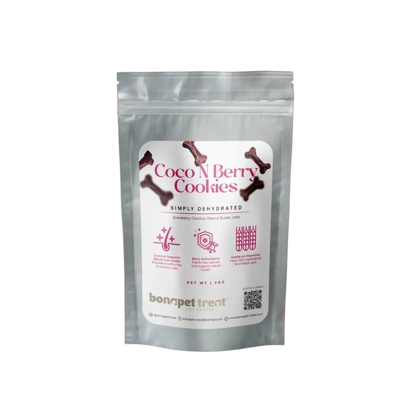 Bonapet Coco N Berry Organic Dog Cookies   4 oz