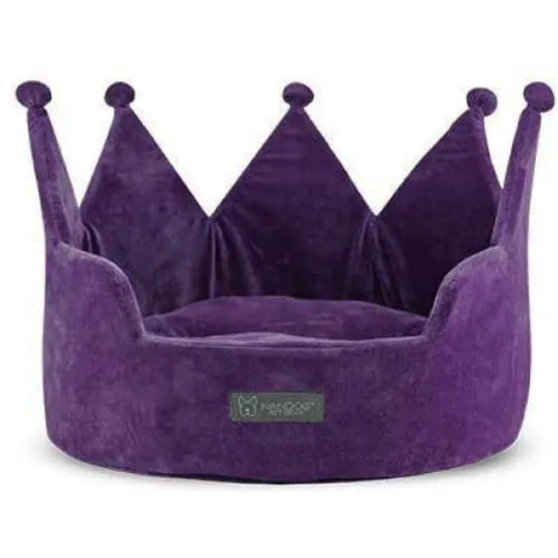 Crown Cat Bed Micro-Fleece – Purple
