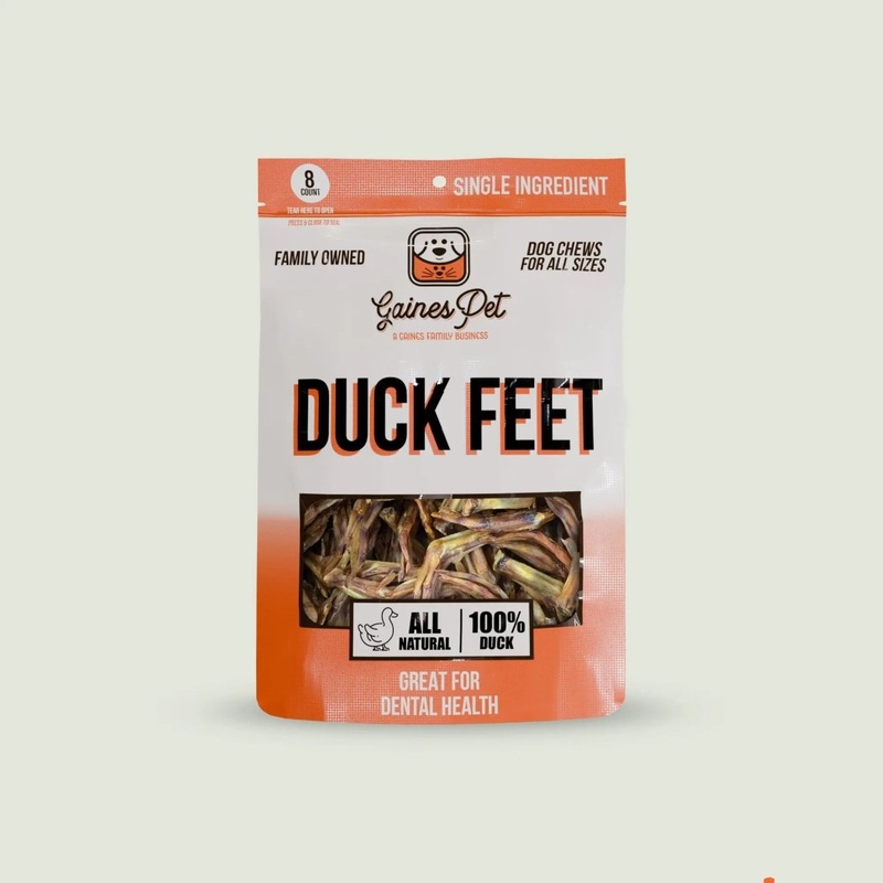 Gaines Family Farmstead All-Natural Duck Feet Treats Crunchy Chews for Happy Dogs