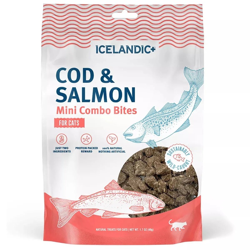 Icelandic+ Cod & Salmon Mini Combo Bites Treats For Cats 1.7 oz