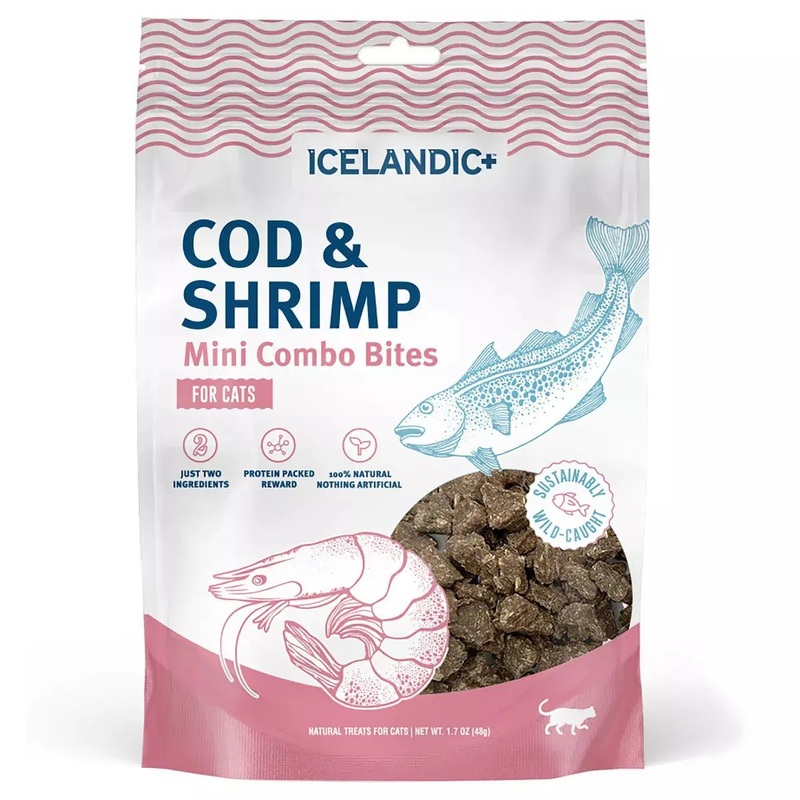 Icelandic+ Cod & Shrimp Mini Combo Bites Treats For Cats 1.7 oz
