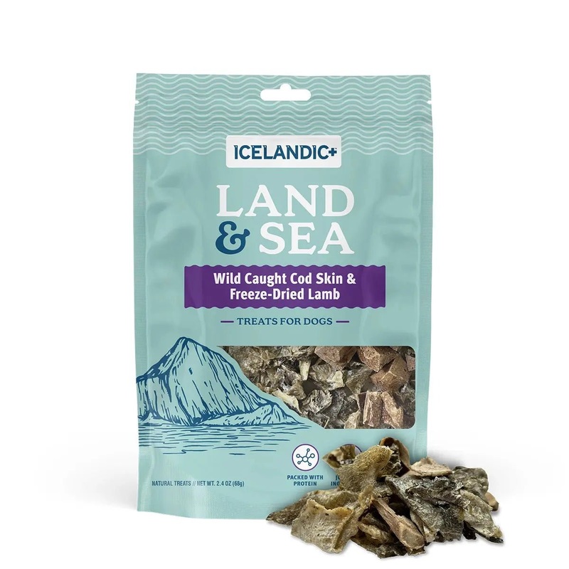 Icelandic+ Land & Sea Cod Skin & Freeze-Dried Lamb Dog Treat 2.4 oz