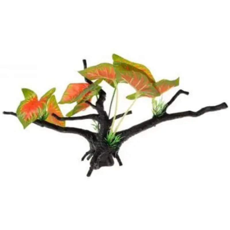 Penn Plax Driftwood Plant – Green & Red – Wide