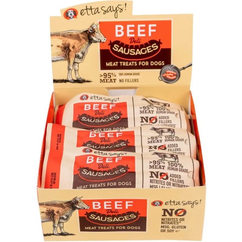 Etta Says! Sausage Link Dog Treat Display Beef 12ea/1.25 oz