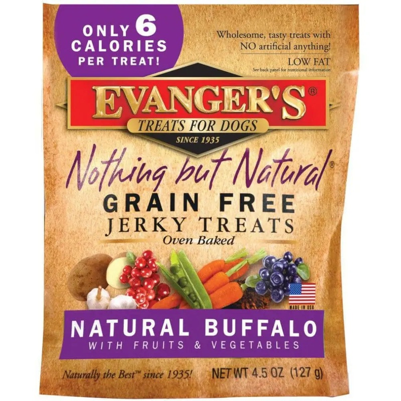 Evanger’s Nothing But Natural Buffalo Jerky Dog Treats 4.5 oz