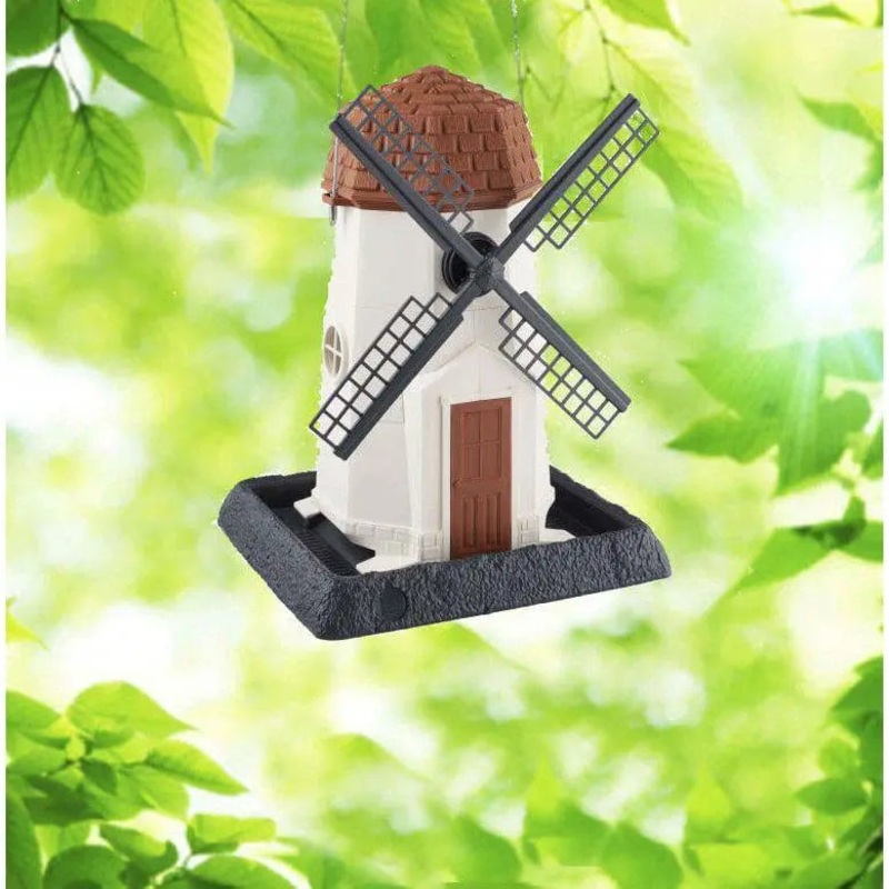 White Windmill Birdfeeder