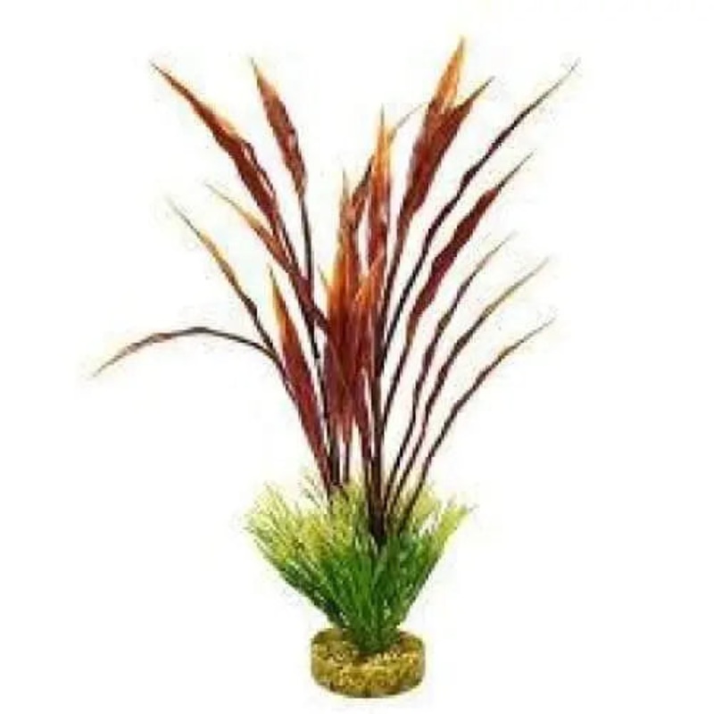 Blue Ribbon Colorburst Florals Gravel Base Atoll Grass Plant Red And Green 15in