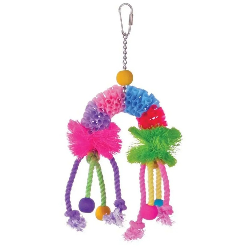 Calypso Creations Over the Rainbow Bird Toy Multi-Color 4.5 In X 9 in