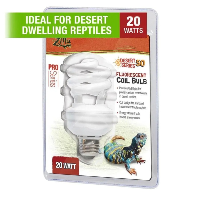 Zilla Fluorescent Coil Bulb|13W|20W|Tropical|Desert