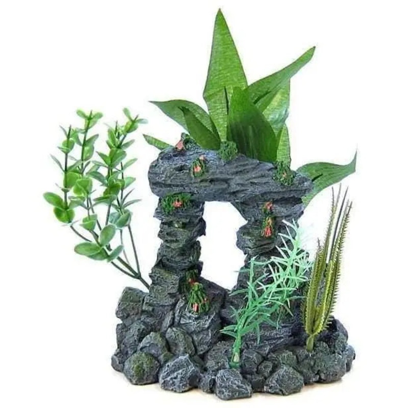 Blue Ribbon Exotic Environments Rock Arch With Plants Medium