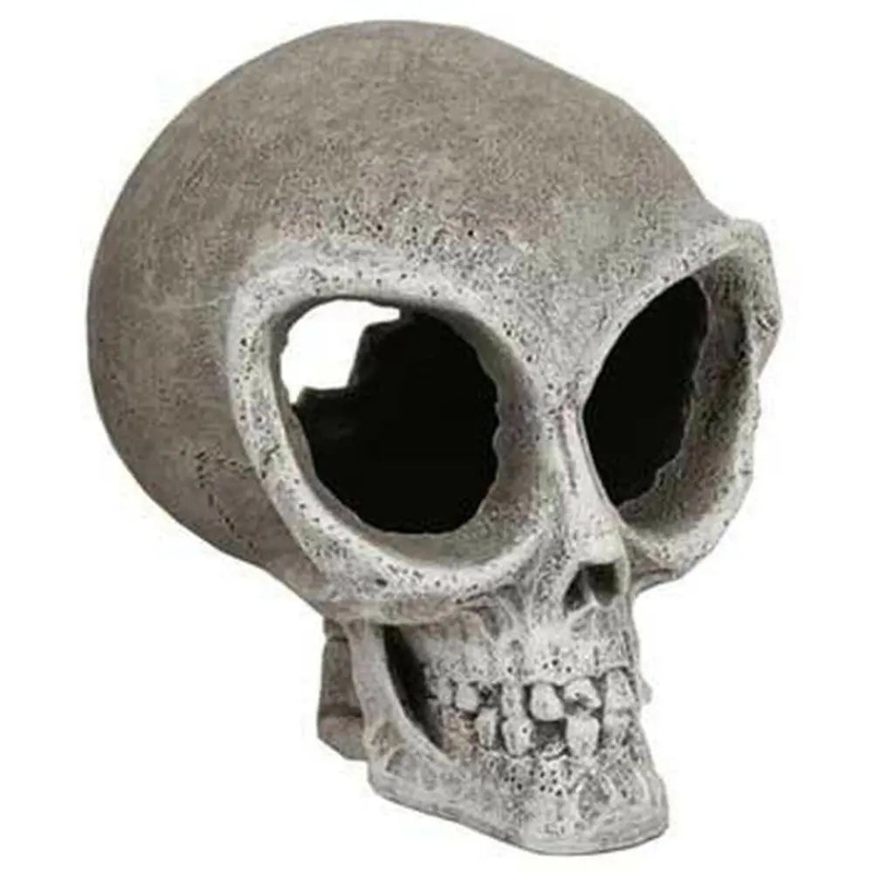 Blue Ribbon Resin Ornament Alien Skull Small
