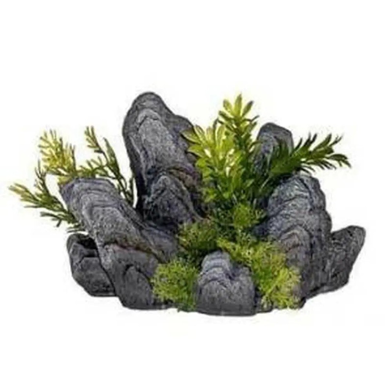 Blue Ribbon Rock Out Cropping With Plants