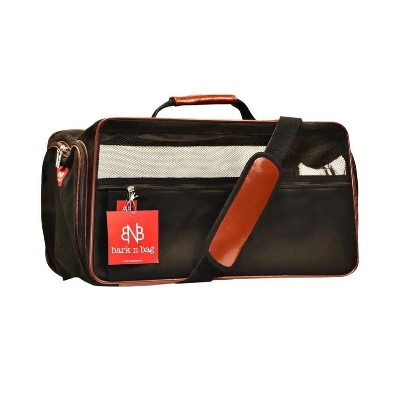 Bark-n-Bag Cotton Canvas Classic Pet Carrier – Black/Saddle