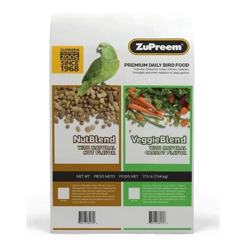ZuPreem Bird VeggieBlend with Natural Flavor Pelleted Food for Parrots and Conures 17.5 lb