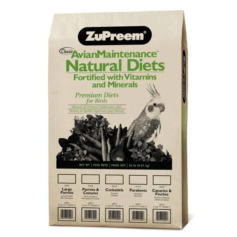ZuPreem Natural Pelleted Bird Food for Parrots and Conures 1ea/20 lb