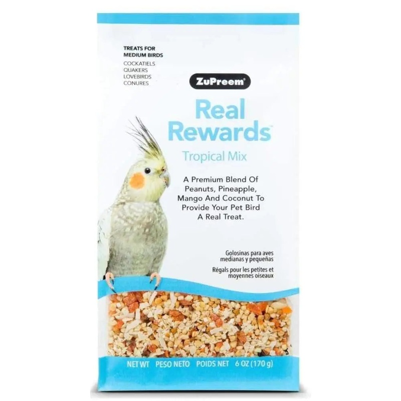 ZuPreem Real Rewards Tropical Mix Treats for Medium Birds  6 oz