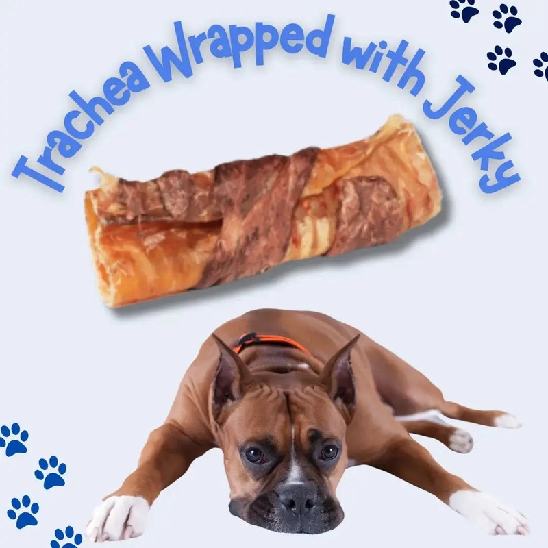 All Natural Water Buffalo Trachea Wrapped Jerky Treat for Dogs