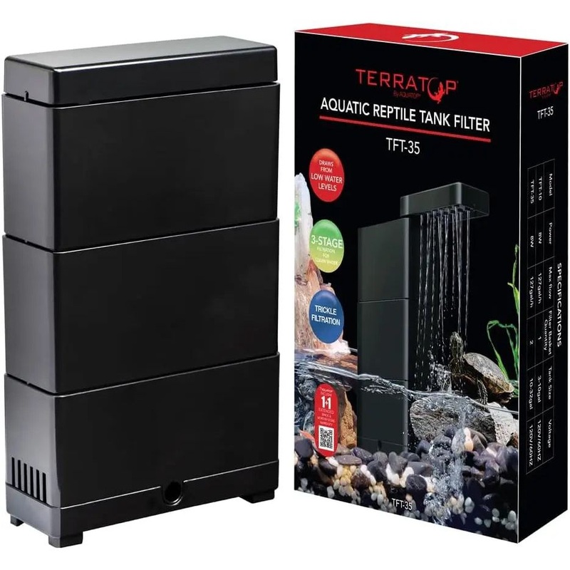 Aquatop Terratop Aquatic Reptile Tank Filter Clean Water and Healthier Pets
