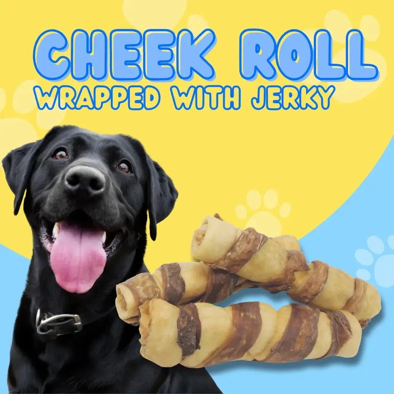 Cheek Roll Wrapped in Jerky All-Natural Dog Treat 6