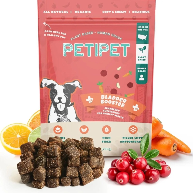 PETIPET Bladder Booster Cranberry Chews for Dogs Supports Urinary and Kidney Health 7oz