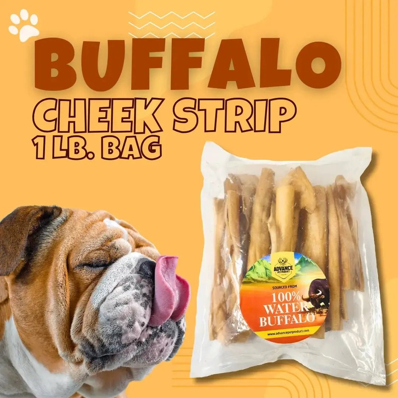 Premium Water Buffalo Cheek Strips All Natural Dog Chew