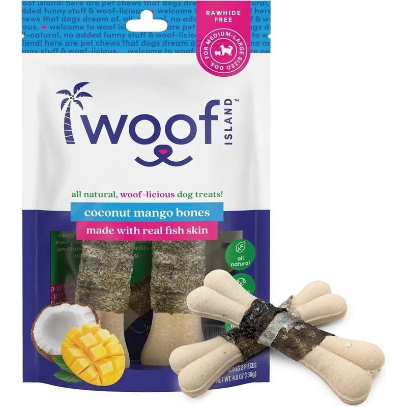 Woof Island Coconut and Mango Bones with Fish Skin All Natural