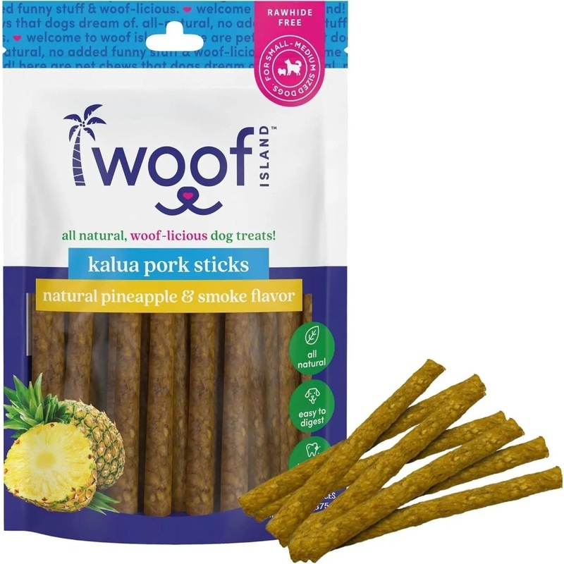 Woof Island Smoked Kalua Pork Rolls Rawhide Free Dog Chews