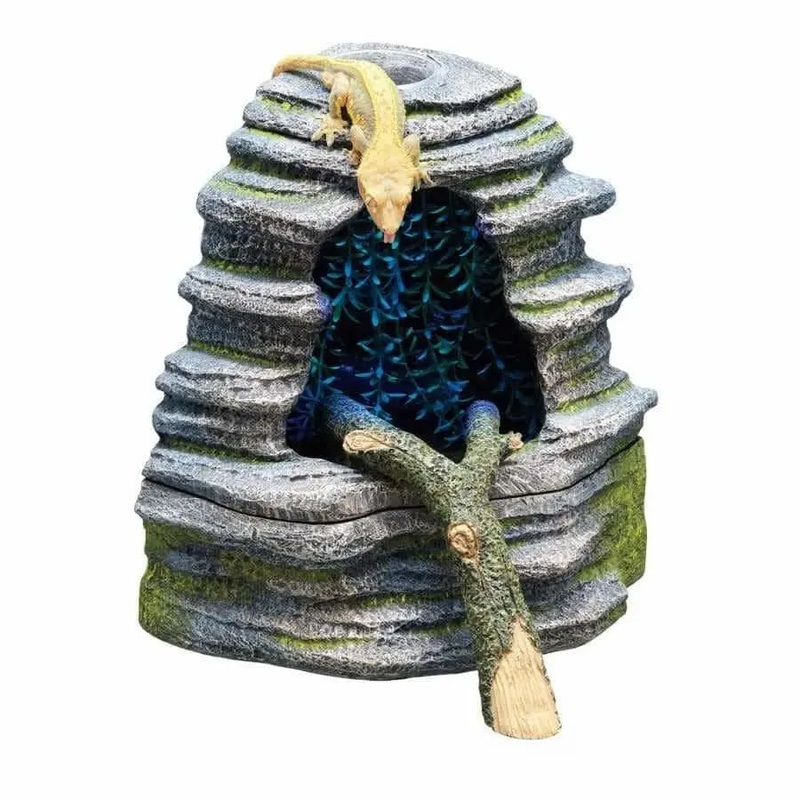 Zilla Spring Cave Dcor with Blue LED, Rain Chamber One Size