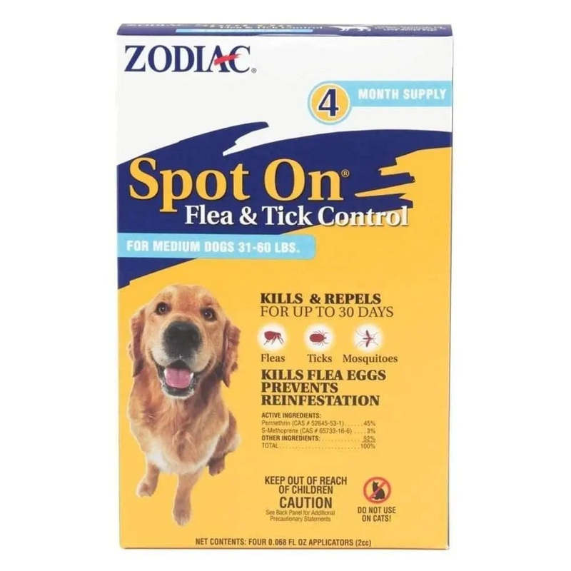 Zodiac Flea and Tick Spot On for Dogs 1ea/Medium, 31-60 lb