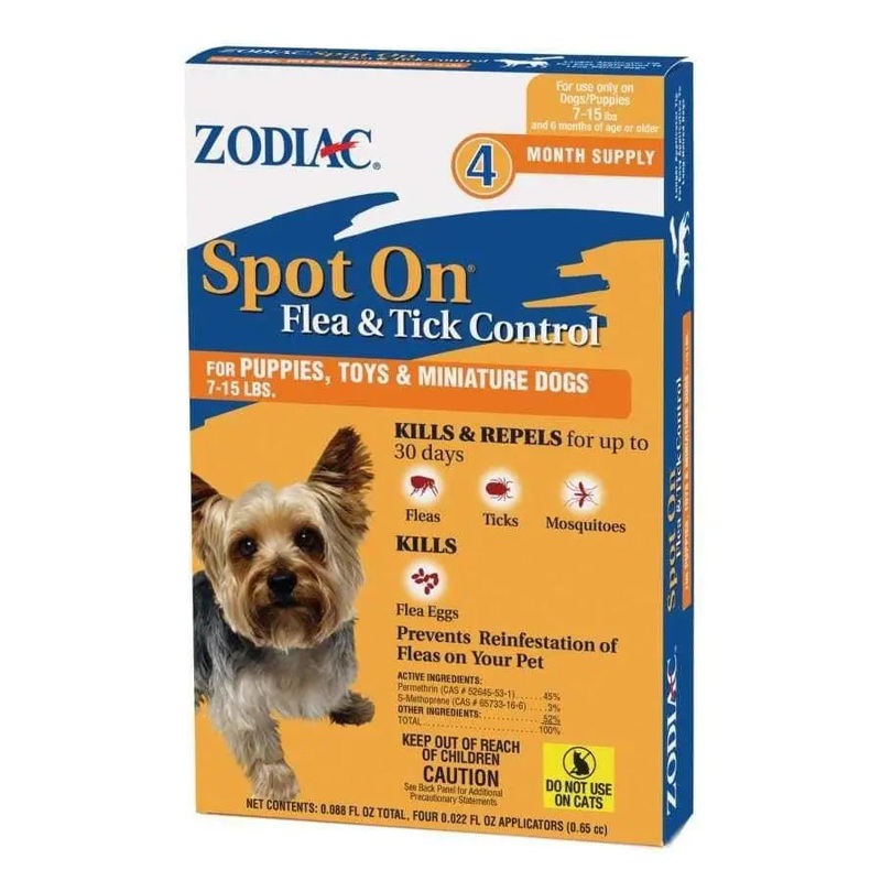 Zodiac Flea and Tick Spot On for Puppies 1ea/7-15 lb, 4 pk