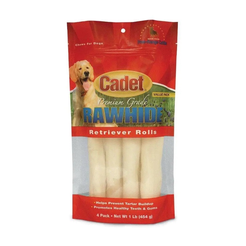Cadet Premium Rawhide Retriever Roll Dog Treats 1 Lbs X 4 Count