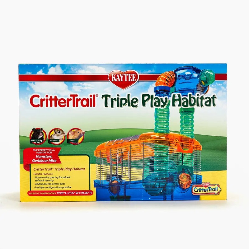 Kaytee CritterTrail Triple Habitat for Small Animal Multicolor 17.25 X 11.5 X 19.25 Inch