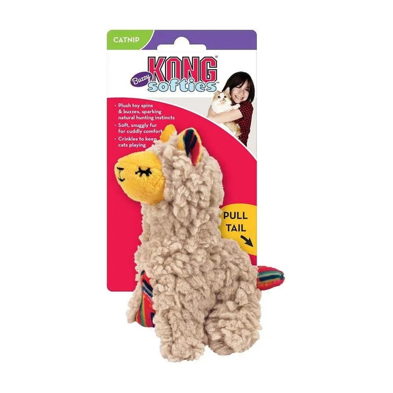 Kong Softies Buzzy Llama Cat Toys Beige