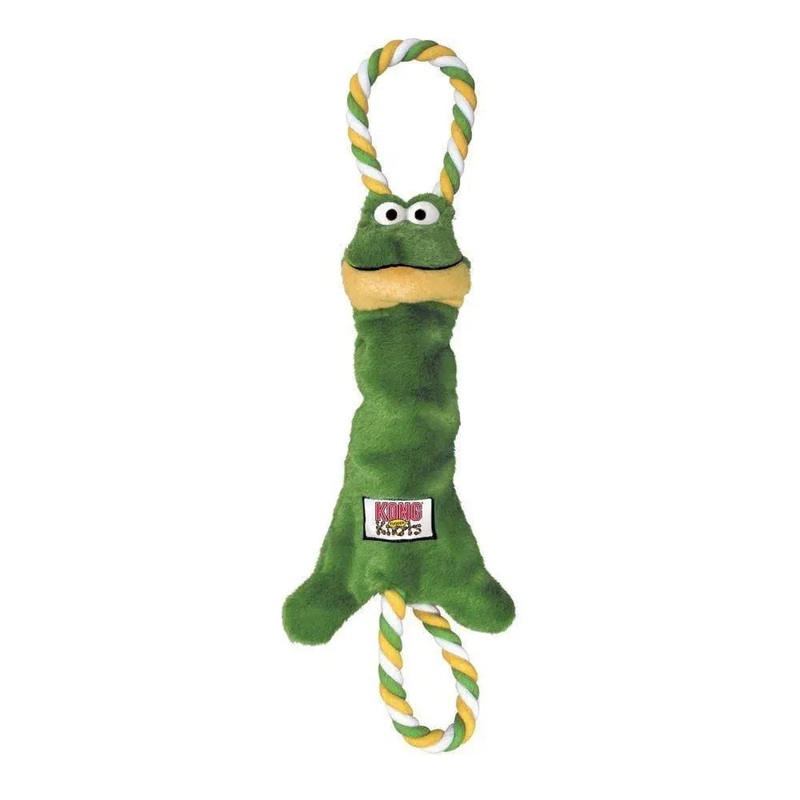 Kong Tugger Knots Frog Dog Toys Green Medium/Large