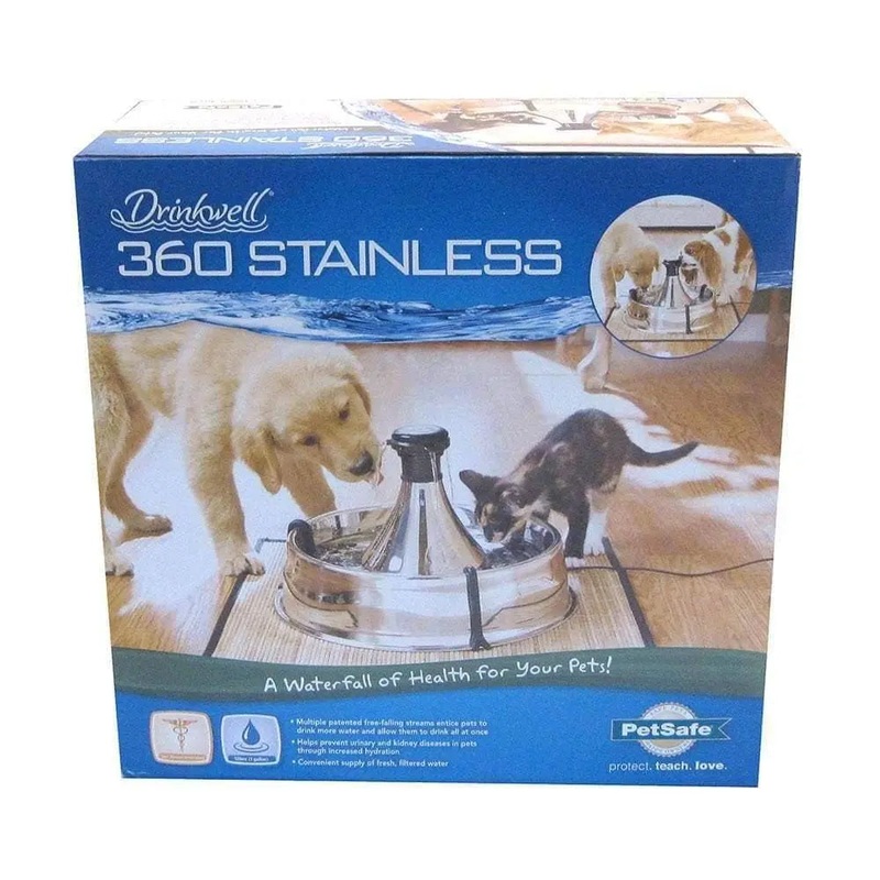 PetSafe Drinkwell 360 Stainless Multi-Pet Pet Fountain for Cat & Dog