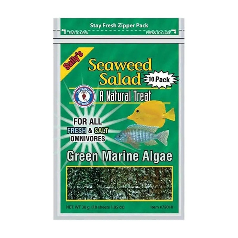 San Francisco Bay Brand Seaweed Salad Green Marine Algae Fish Food 10 Count