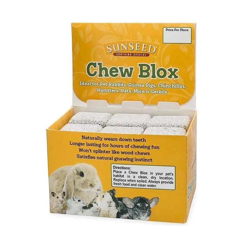 Sunseed Chews Blox for Chinchillas, Rabbits, Guinea Pigs, Hamsters And Gerbils12 Pack