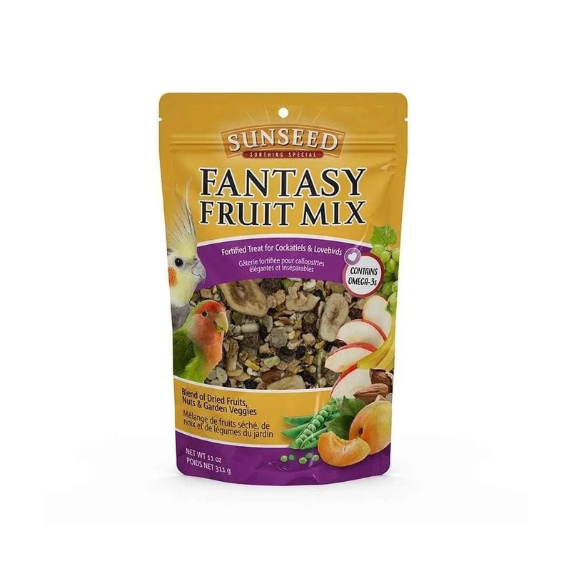 Sunseed Fantasy Fruit Mix Treats for Cockatiels & LoveBirds 11 Oz