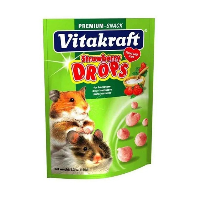 Vitakraft Drops with Strawberry Hamster Treats 5.3 Oz