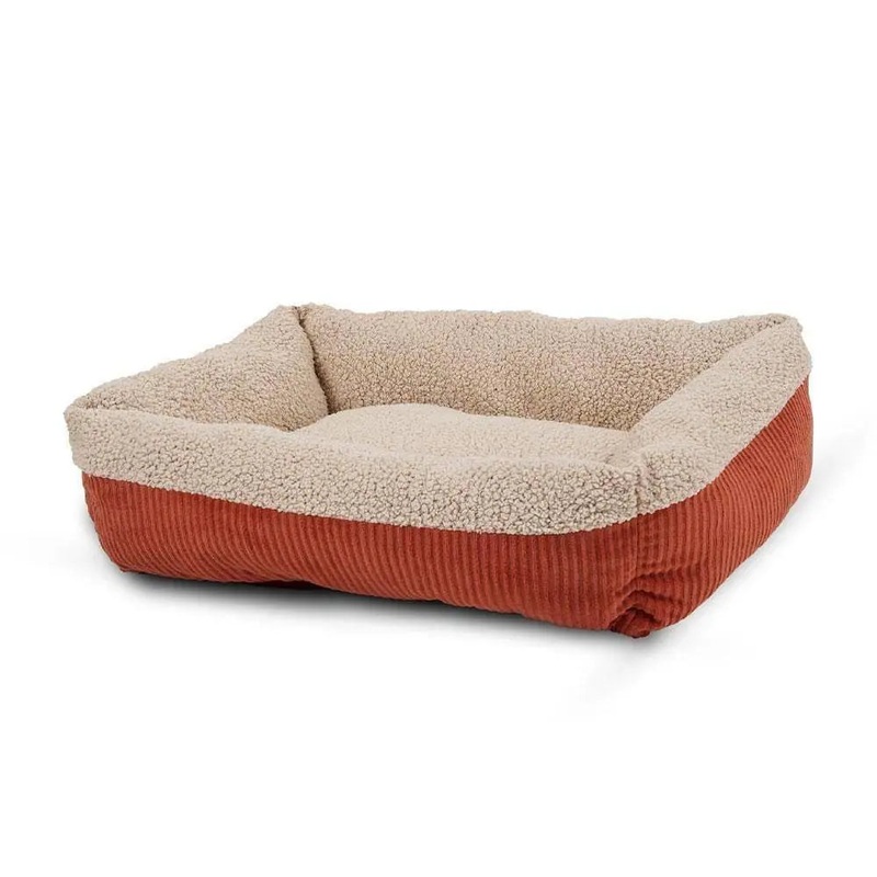 Aspen Pet Self Warming Rectangular Lounger Barn Red/Cream Color Medium