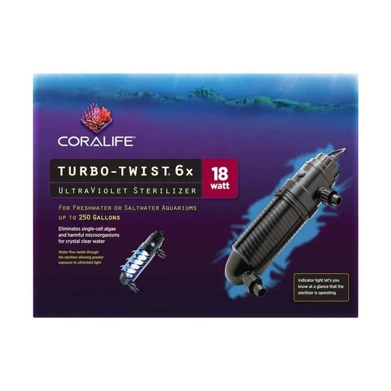 Coralife 6X Turbo Twist UV Sterilizer 18 Watt 16.25 X 8.75 X 3.13 Inch