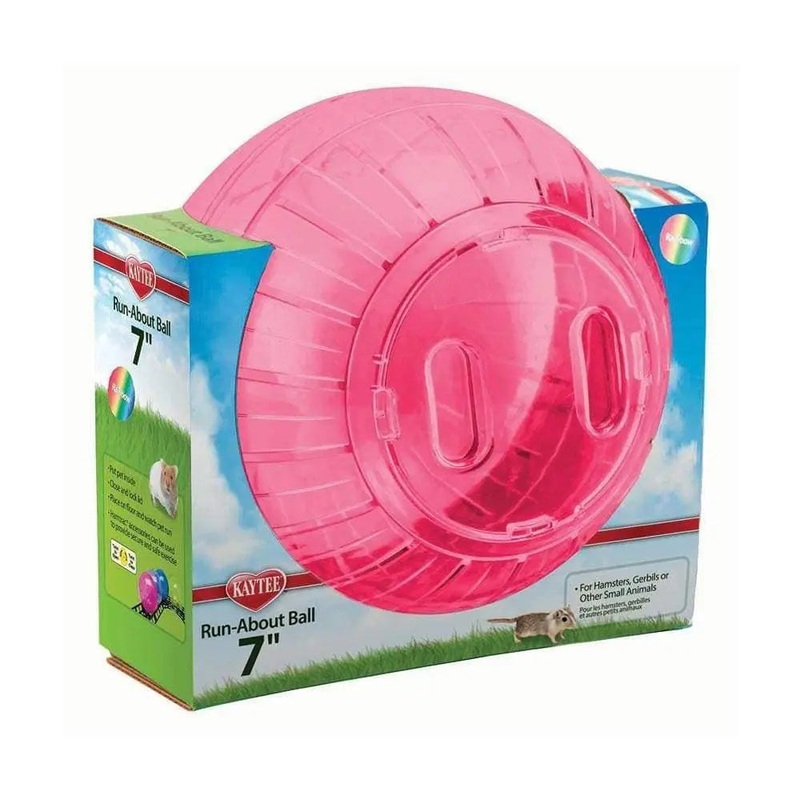 Kaytee Run-About Ball for Small Animal Rainbow Color 7 Inch
