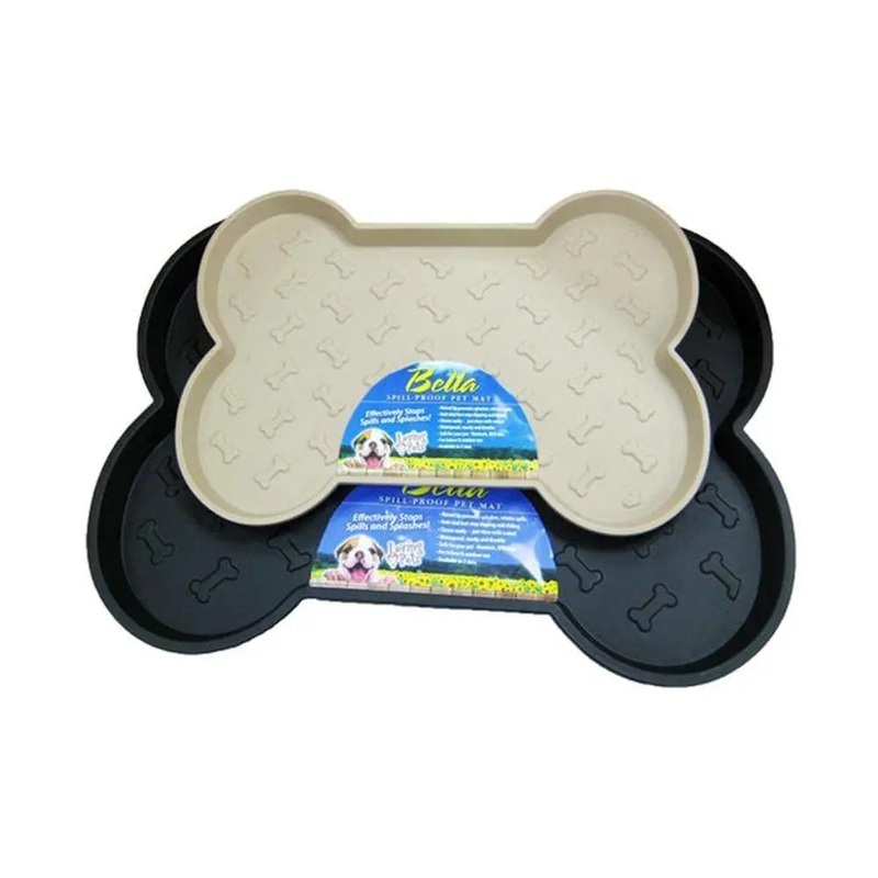 Loving Pets Bella Spill-Proof Dog Mat Black Color Large