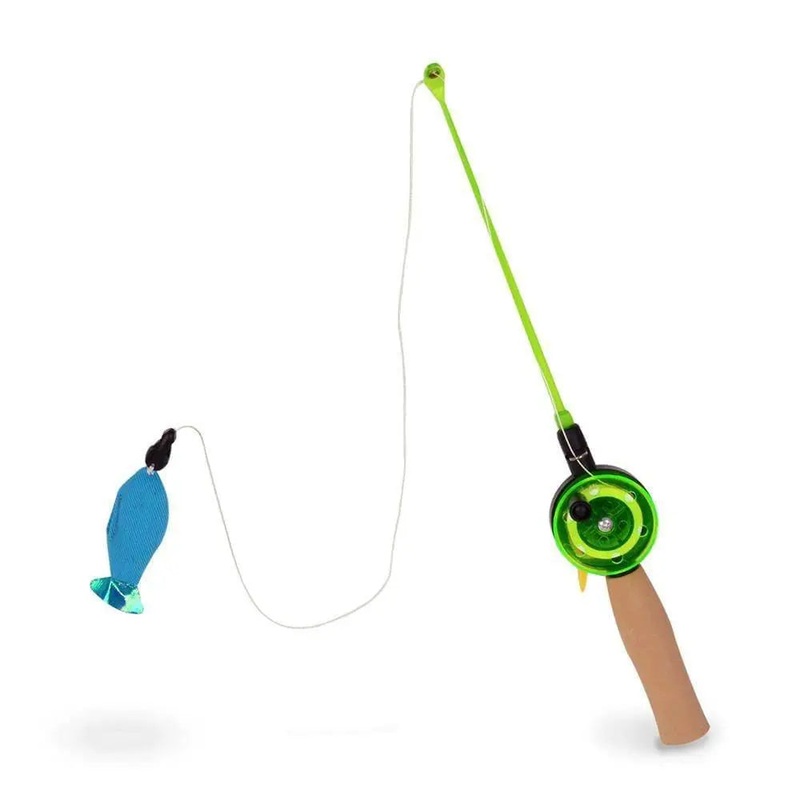 OurPets Teaser Wand Fishing Rod With Fish Cat Toys