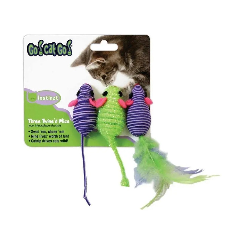 OurPets Three Twined Mice Cat Toys 3 Pieces